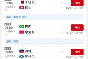 瑞士vs加掌大-5-传统豪门首登场！贺炜明晨解说巴西vs摩洛哥，本场预约已超180万