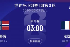 捷克vs南非-哈兰德大战姆巴佩！末轮挪威vs法国，争小组第一！